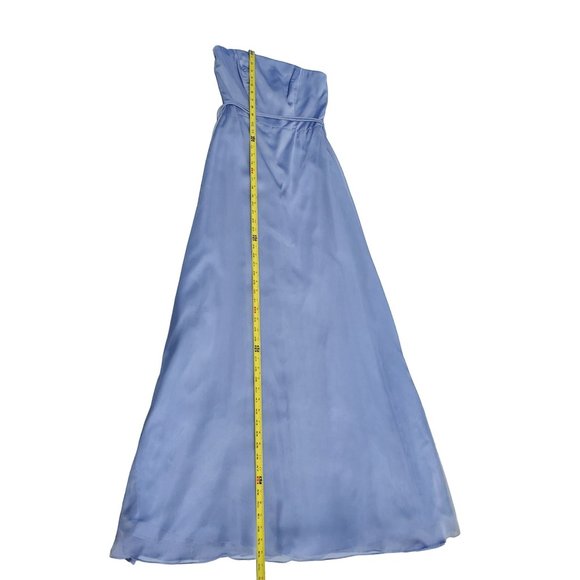 Vintage Watters and Watters Light Blue Strapless Chiffon Maxi Dress Size 2 - Picture 7 of 13